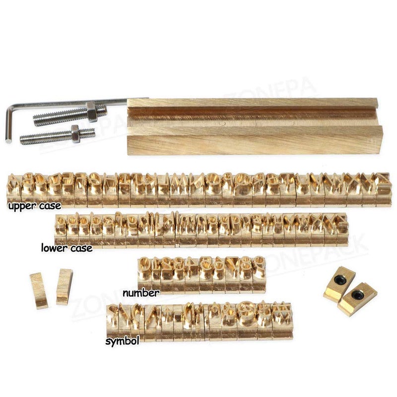 ZONEPACK Copper Brass Stamping Flexible Letters Numbers Alphabets Symbols Characters Molds CNC Engraving Molds for Hot Foil Stamping Machine (85pcs C Font) - Image 1
